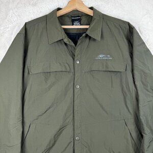 Grundens Men's Dawn Patrol Jacket Size Large Green Nylon Snap Outdoor Fishing